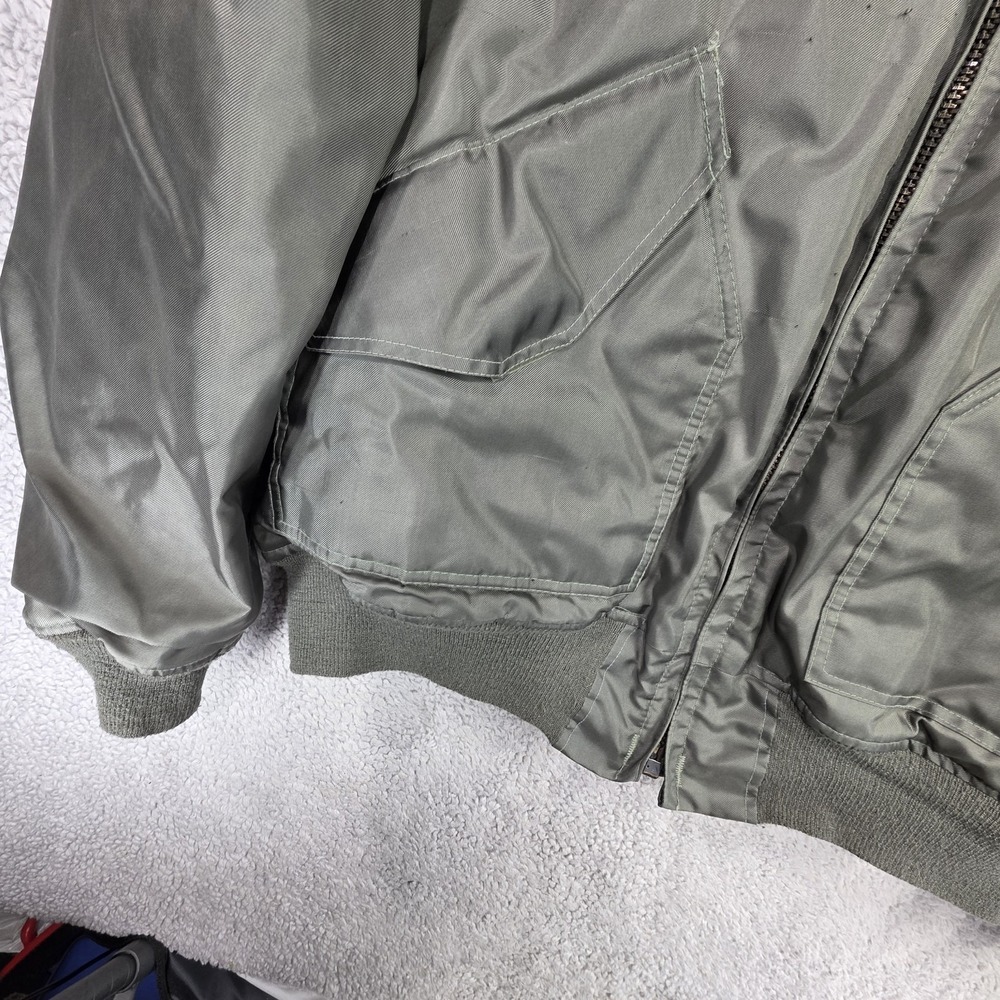 Vintage CWU-45/P Winter Weight Flight Jacket Isratex Inc Green Size Large - Picture 6 of 16